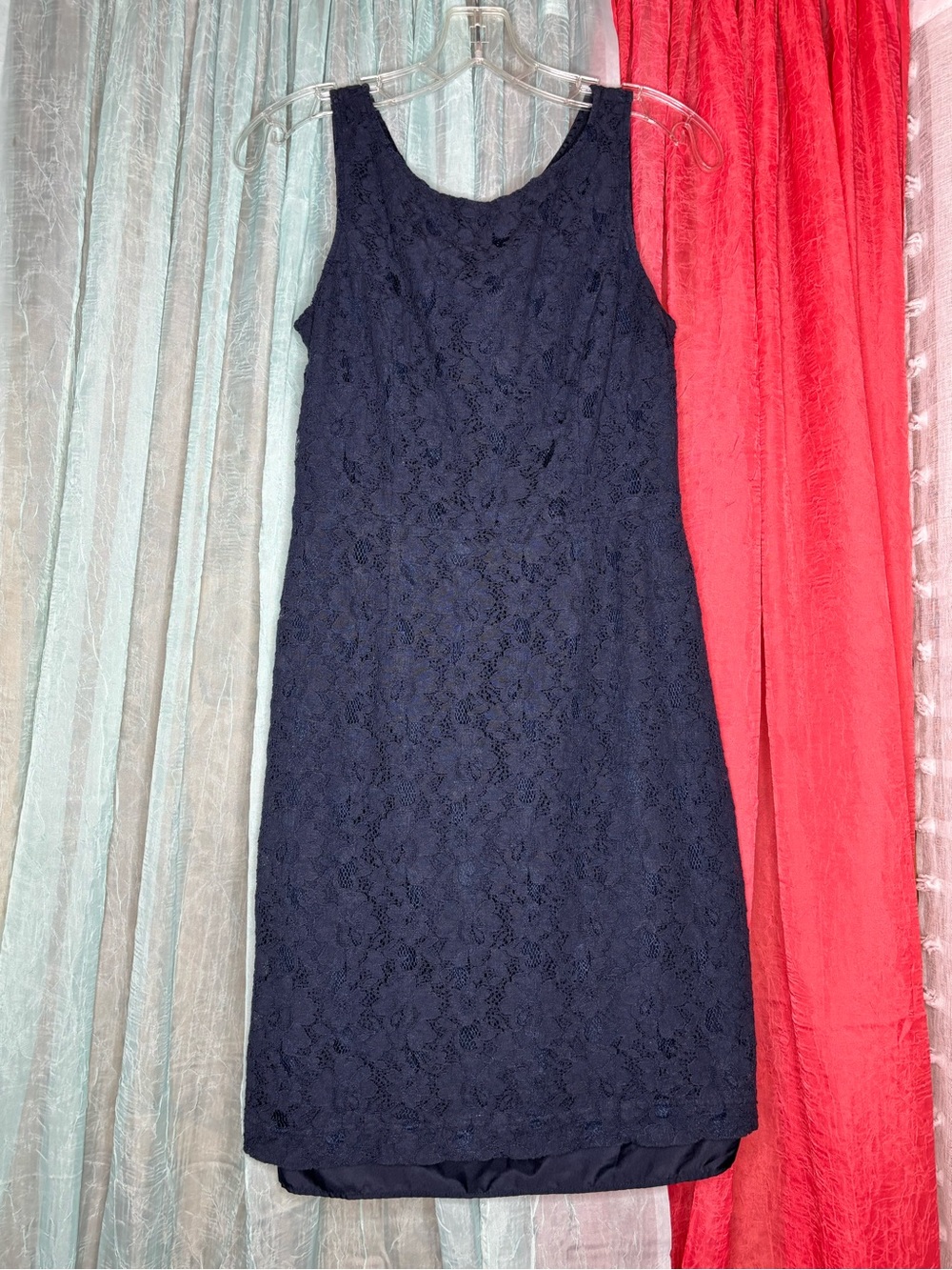 Banana Republic Navy Lace Sleeveless Midi Dress